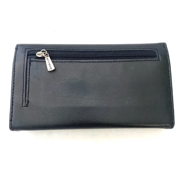 Betty Boop Leather Whip Stitch Embroidered Shoulder Tote w/Matching Wallet - Picture 12 of 16